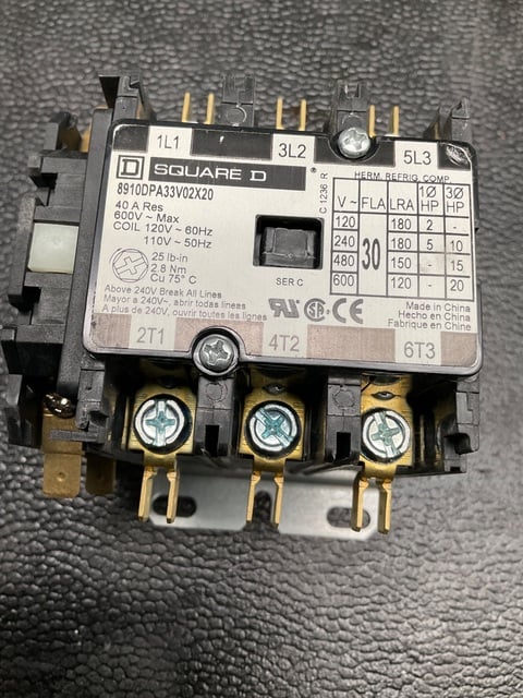 Square D #8910DPA33V02X20, 3P 30A CONTACTOR, NEW - Image 6