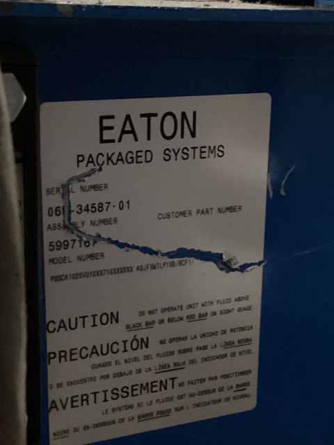 Eaton Vickers #PSSCA1020VO10XX710XXXXXX-A2JFXWTLP1XB/8CF1/, Hydraulic Pump System - Image 7