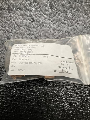 Honda Engineering #U1361030-0634, INDUSTRIAL COMPONENT, NEW - Image 1