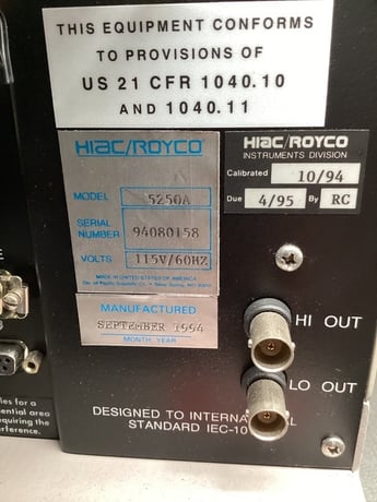 Hiac / Royco #5250A, HIAC/ROYCO 5250A LIQUID PARTICLE COUNTER - Image 6