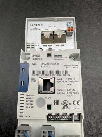 0.75KW Lenze #E84AVTCE7512SB0, FREQUENCY INVERTER 0.75KW - Image 1
