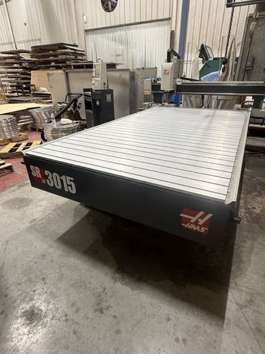 Haas #SR-3015, CNC Router, 118" x59" x7.1" travel, 10 HP, 18000 RPM, 8 tool, 5' x10' table, Haas CNC, dust - Image 1
