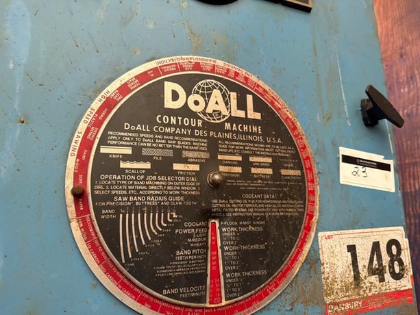 Doall #2013-V, Vertical Band Saw, 20" Throat, 13" Height, 2 HP, 26" x 26" Table - Image 5