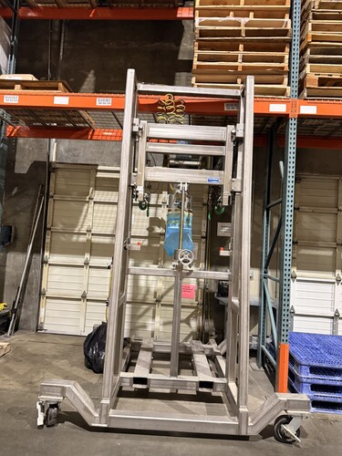 Hapman Bulk Bag Unloader, 5,000 LB Capacity, Stainless Steel Frame, Pneumatic Lift, Gravity Discharge, 2018 - Image 1
