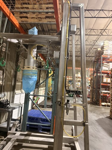 Hapman Bulk Bag Unloader, 5,000 LB Capacity, Stainless Steel Frame, Pneumatic Lift, Gravity Discharge, 2018 - Image 4