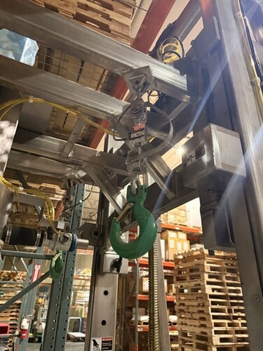 Hapman Bulk Bag Unloader, 5,000 LB Capacity, Stainless Steel Frame, Pneumatic Lift, Gravity Discharge, 2018 - Image 7