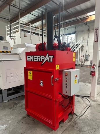 30.7" x 37" Enerpat #DC30, Hydraulic Drum Crusher for 55-Gallon Steel Drums - In Stock USA, Ready to Ship - Image 1