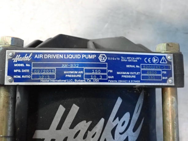 Haskel #AW-B32, Air Driven Liquid Pump, 150 Psi, 2015 - Image 3