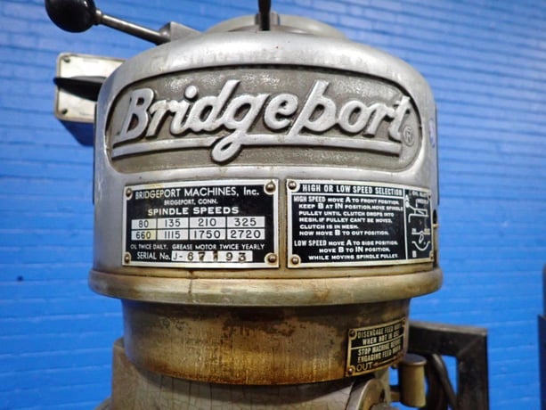 Bridgeport, Vertical Mill, 9" x 36" table, Bausch & Lomb AcuRite III digital read out, 1 HP - Image 5