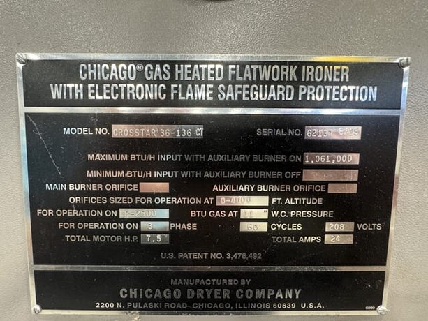 Chicago #Crosstar-36-136-CT, Ironer & Folder, LP Gas, 2015 - Image 10