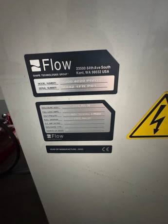 Flow #Mach-200-4020-X5, CNC Water Jet Cutting System, 60,000 psi, 6' x13' table, 1732 hours, 2021 - Image 8