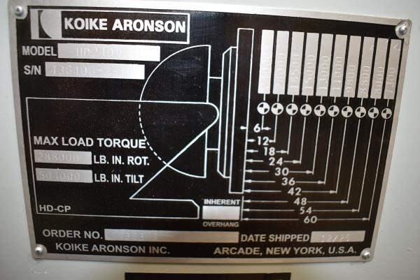 24000 lb. Koike Aronson #HD-240VF, welding positioner, 12" COG, 54" x54" tbl., variable speed rotation, hand - Image 4