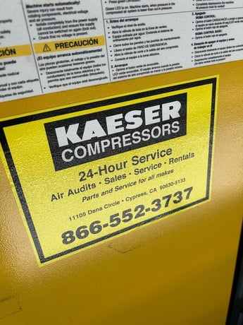174 cfm, 125 psi, Kaeser #SFC-30S, Rotary Screw Air Compressor, 40 HP, 3000 RPM, 230 psi refrigeration dryer - Image 2