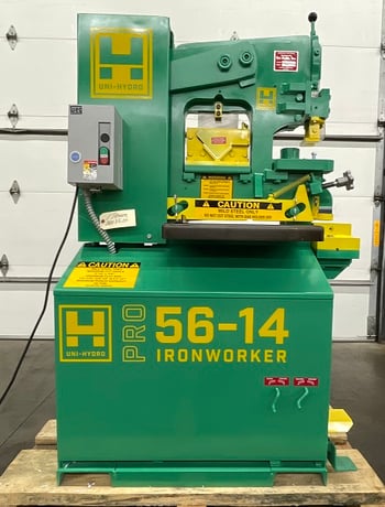 3" x 3" x 3/8" Uni-Hydro #PRO-56, Ironworker, 56 ton, 6" throat, 4-way 14" bar shear, 5 HP, 7 SPM, 1200 psi - Image 2