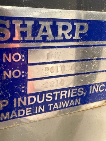 Sharp #TMV, vertical knee mill, 10" x50" table, 18.5" ram, 3 HP, 4500 RPM, Accurite digital read out, 2006 - Image 6