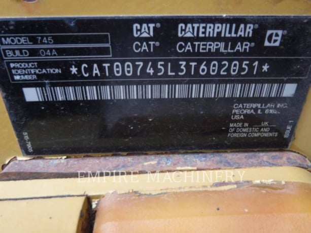 Caterpillar 745-04 WT, 5651 hours, S/N: 3T602051, 2019 - Image 3