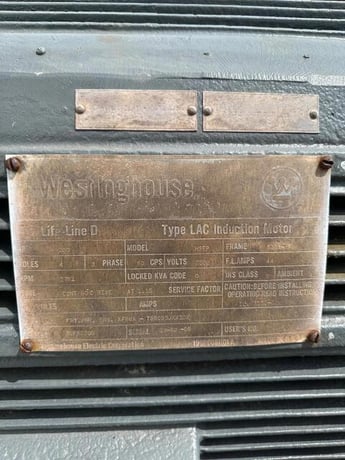 200 HP 1781 RPM Westinghouse #HSEP, Medium Voltage AC Induction Motor, Frame 5008-S, 2300 Volt - Image 2