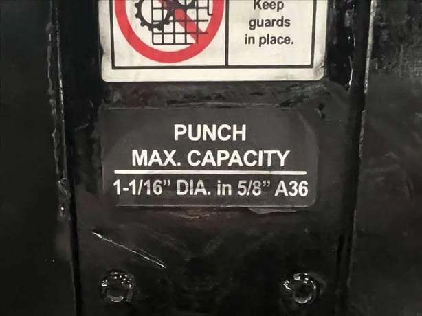 4" x 4" x 1/4" Edwards, heavy duty ironworker, 55 ton, 1.25" stroke, 7" throat, 5 HP, 2018 - Image 7
