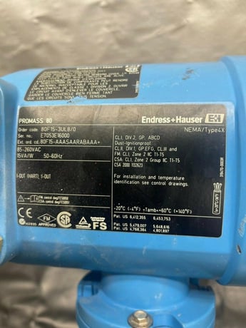 Endress & Hauser #Promass-80, Coriolis Mass Flow Meter w/ Promass F Transmitter, -4&deg;F to 140&deg;F temp. range - Image 8