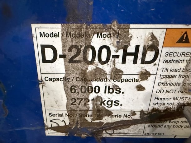 Vestil #D-200-HD, Self Dumping Hopper, 6,000 lb Capacity - Image 5