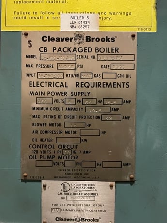 400 HP Cleaver-Brooks Boiler, 150 PSI, natural gas fired, beautiful boiler inside and outside, as-is, loaded - Image 4
