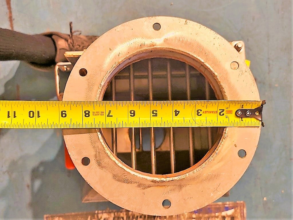Lump catcher with cleanout port, Stainless construction, 4" OD inlet, 6" ID outlet, 9" OD outlet flange - Image 6