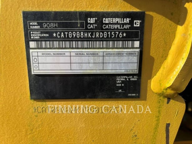 Cat 908H2, Wheel Loader, 1272 hours, S/N: JRD01576, 2014 - Image 6