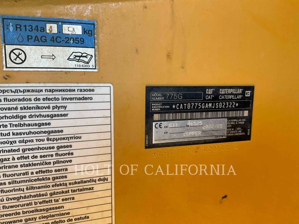 Caterpillar 775G, 1324 hours, S/N: MJS02322, 2022 - Image 6