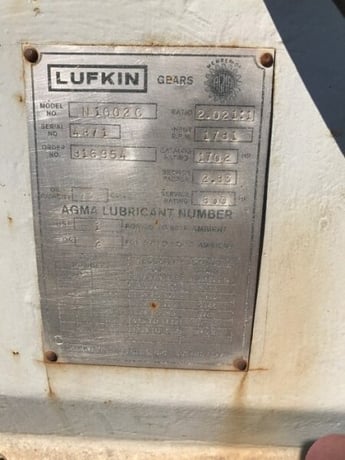 600 HP @ 1781 RPM, Lufkin #N1002C, 3598 RPM out, 2.02:1 ratio, 2.83 service factor, new - Image 6