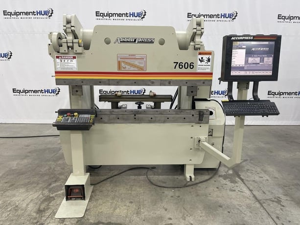 60 Ton, Accurpress #7606, CNC press brake, 6' overall, 54.5" between housing, 8" stroke, 10 HP, ETS 3000 - Image 1