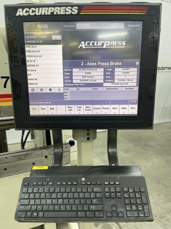 60 Ton, Accurpress #7606, CNC press brake, 6' overall, 54.5" between housing, 8" stroke, 10 HP, ETS 3000 - Image 5
