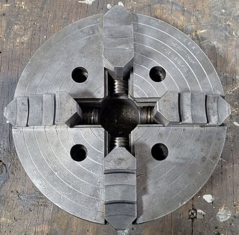 10" Pratt & Whitney, 4-jaw chuck, Flat Back - Image 1