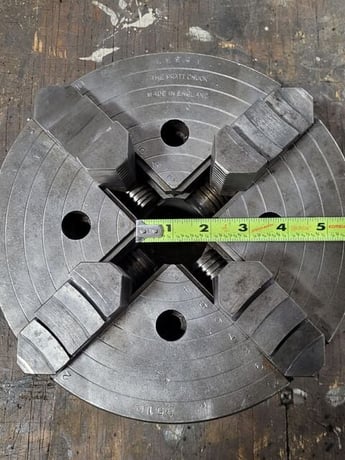10" Pratt & Whitney, 4-jaw chuck, Flat Back - Image 7