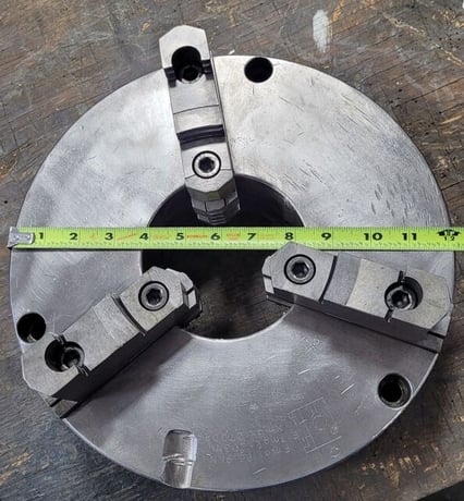 12" Pratt & Whitney Burnerd, 3-jaw scroll chuck, plain back - Image 5