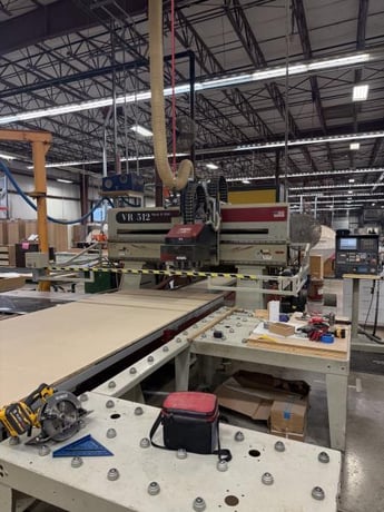 Komo #VR-512-Mach-II-SHO, CNC router with ATC & boring, 144" x 60" moving table, 159" X, 84" Y, 11" Z, 2005 - Image 1