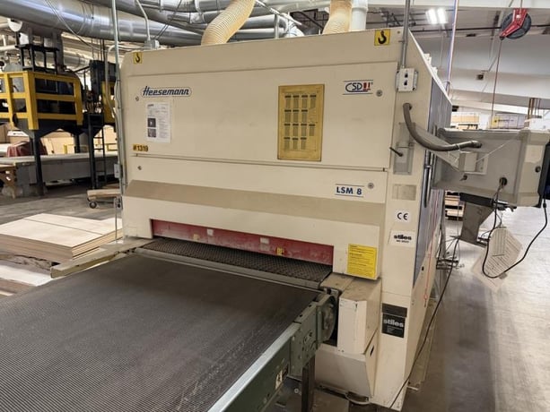 53" Heesemann #LSM-8, 4-head wide belt sander, crossbelt drum, combination, cleaning brush head, 2004 - Image 2