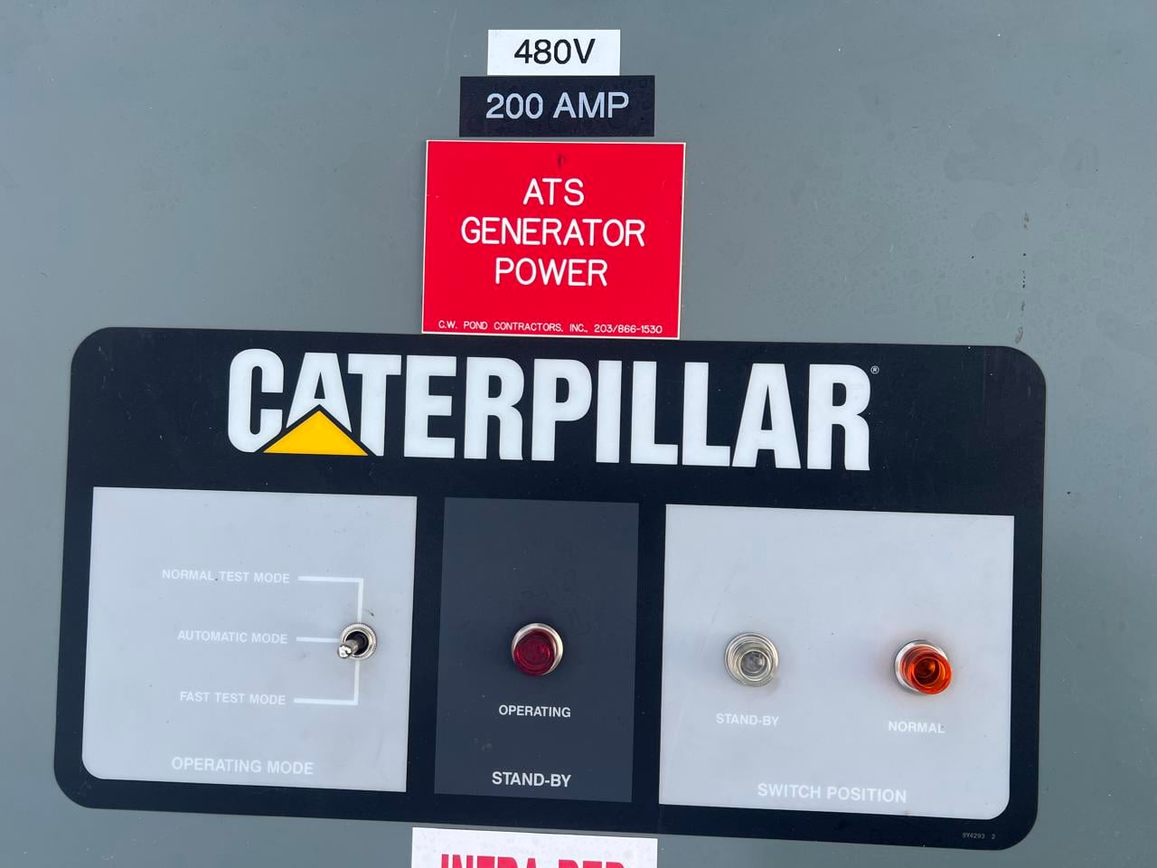 200 Amp. Caterpillar/Generac, Transfer Switch, 480 Volts, 3-wire, NEMA 3 enclosure, 3PH, 1995 - Image 5