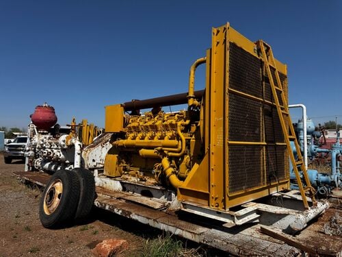 Gardner Denver #PZJ, triplex mud pump, Caterpillar D398 engine, mounted on skid with radiator - Image 1