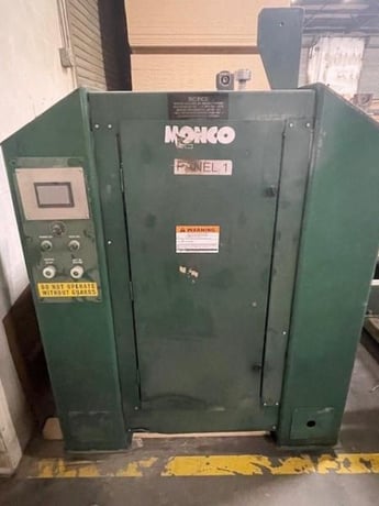 50" Monco #TB-60, continuous panel paper laminator, hot top & bottom oil heated chrome plated rollers, 1985 - Image 2