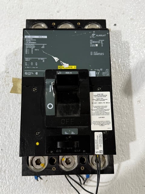 400 Amps, Square D #LAL364008041, Molded Case Circuit Breaker, 3-pole, 600 VAC/250 VDC, 3PH - Image 1