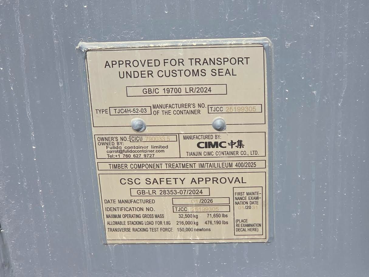 40' CIMC, one-trip container, like new, 2026 - Image 2