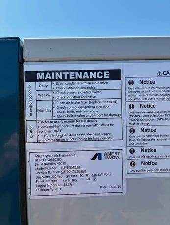 Anest Iwata #SLE-30H, oil-free scroll air compressor, 85 scfm @ 100 psig, 30 HP, 230 V., 3-phase - Image 9