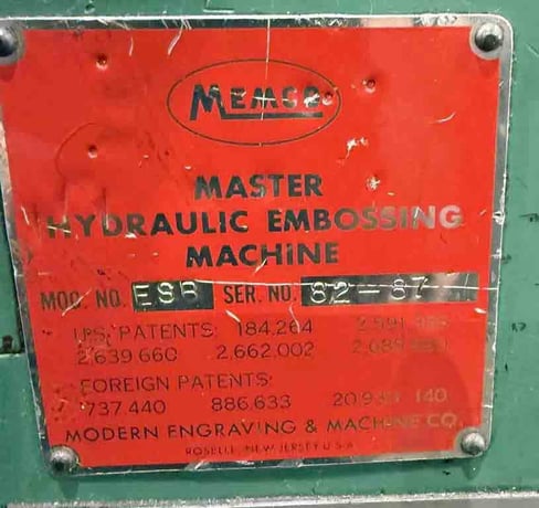 Memco #ESB, embosser, 18" face x 10" diameter rolls - Image 7