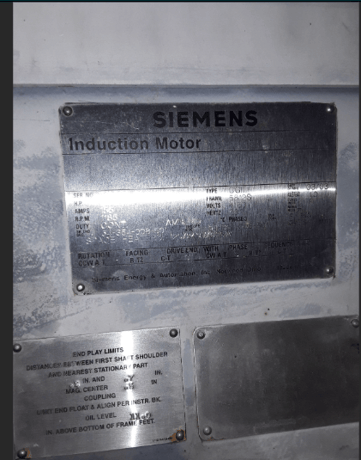 1250 HP 1185 RPM Siemens, Frame 5812S, Induction Motor, 4160 Volts - Image 1