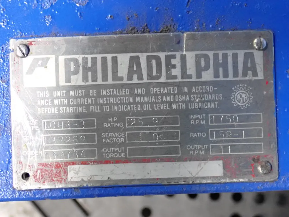 25.9 HP @ 1750 RPM, Philadelphia, Gearbox, 159.00 :1 ratio - Image 7