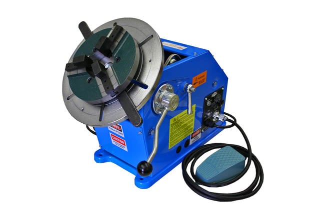 100 lb. MAC #PS-1F-5-A, 2-Axis welding positioner, welding chucks shown optional - Image 2