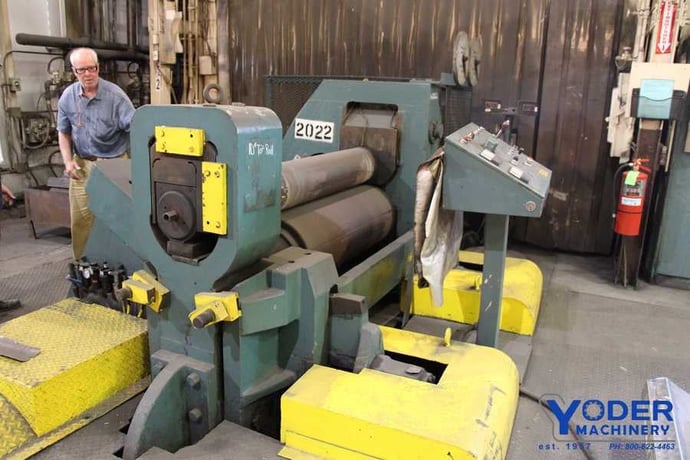 4' x 1-11/16" Bertsch #18, heavy duty, 50" rolls, 17" roll diameter, hyd.drop end, 50 HP, #62696 - Image 5