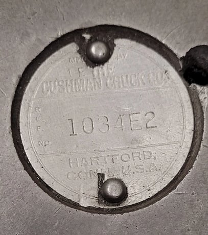 10" Cushman #1034E2, 3-jaw lathe chuck, 2" center hole, 94112 - Image 3