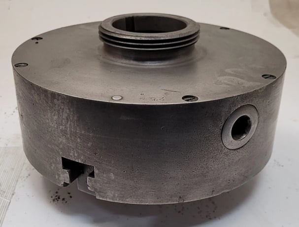 10" Cushman #1034E2, 3-jaw lathe chuck, 2" center hole, 94112 - Image 4
