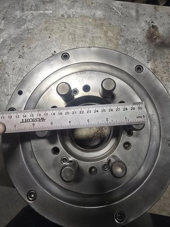 12" Buck, 3-jaw lathe chuck, D1-6 mount, 3-1/4" thru hole, 94055 - Image 7